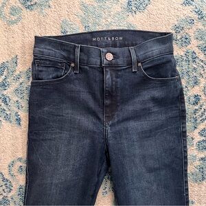 Mott & Bow High Rise Skinny Jeans in Medium/Dark Blue